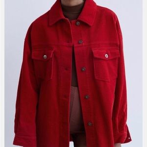 Zara oversized red jacket, never worn perfect condition!